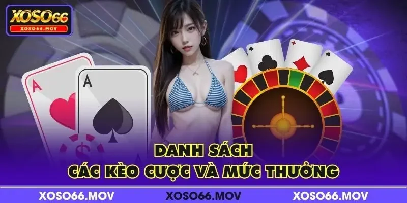 Danh sách các kèo cược và mức thưởng